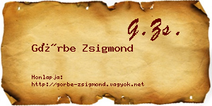 Görbe Zsigmond névjegykártya