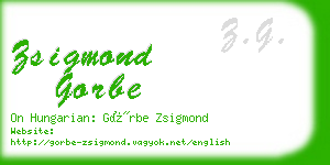 zsigmond gorbe business card